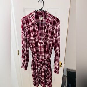 NWOT Macy’s Plaid shirt dress with POCKETS